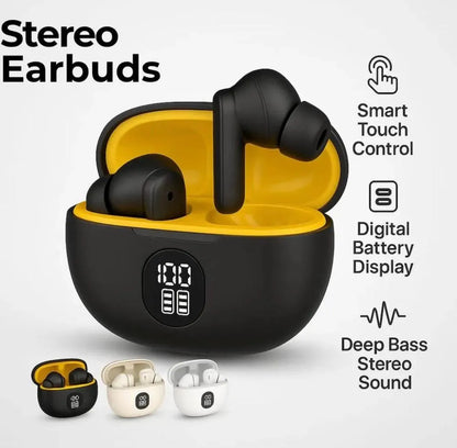 Smart Wireless Stereo Earbuds with Noise Reduction & Touch Control